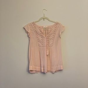 Pink blouse perfect for spring or summer!